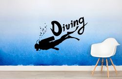 Diving Sticker, Sport, Equipment, Wall Sticker Vinyl Decal Mural Art Decor