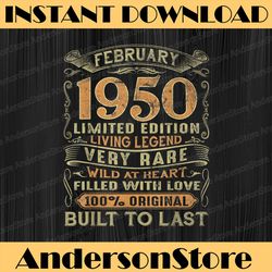 Vintage 70 Years Old February 1950 70th Birthday PNG
