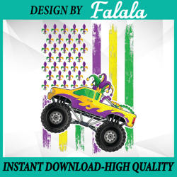 Mardi Gras Monster Truck Jester Beads Flag Png ,Mardi Gras Png, Digital download