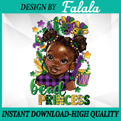 Bead Princess Mardi Gras Black Kids Girls African Png ,Mardi Gras Png, Digital download