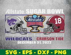Kansas State Wildcats vs Alabama Crimson Tide 2022 Sugar Bowl svg,png, eps,dxf
