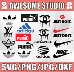 Adidas driping svg, Chanel Driping svg, LV Driping svg, Sport Svg, Logo Bundle Svg, Clipart