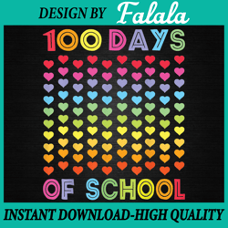 Heart Love 100 Days Of School Teacher Boy Girl Png, Love School Png, 100th Day Of School Png, Digital Download