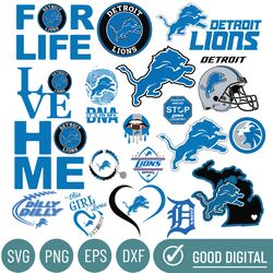 Detroit Lions Football Svg files, Png files, Layered Svg For Cricut file, Clipart, Football Cut File, Png file,Digital F