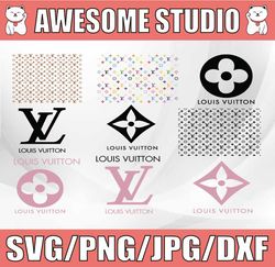 Louis Vuitton Svg, LV Bundle, Brand Logo Svg, Louis Vuitton Pattern, Sport Svg, Logo Bundle Svg, Clipart