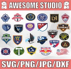 MLS Soccer League Logo SVG Bundle Vector Printable, Sport Svg, Logo Bundle Svg, Clipart
