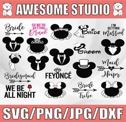 Wedding Minnie and Mickey Bride and Groom svg, Sport Svg, Logo Bundle Svg, Clipart