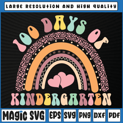 100 Days Of Kindergarten Png, School Teacher Smarter Rainbow Png, 100th Day of School, Digital Download