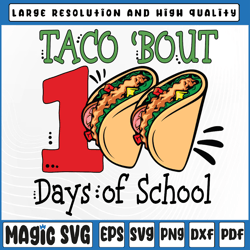 Taco Bout 100 Days Of School Svg, 100 Days Of School Svg, 100th Day of School, Digital Download