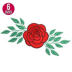 Rose Flower embroidery design, Machine embroidery design, Instant Download