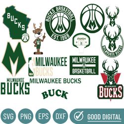 Milwaukee Bucks Basketball Svg, Milwaukee Svg, Basketball Team Logo, Milwaukee Sports, NBA Svg