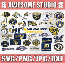 31 Files Milwaukee Brewers SVG Files, Cut Files, Baseball Clipart, Sport Svg, MLBG Svg, Clipart