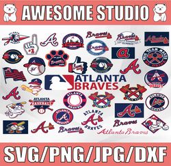 36 Files Atlanta Braves Svg, Cut Files,Baseball Clipart, Sport Svg, MLBG Svg, Clipart