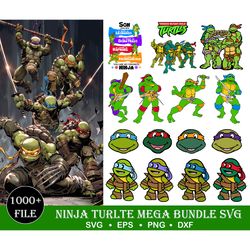 1000 Ninja Turtles bundle Svg, Ninja turtles svg, silhouette, ninja turtles vector, ninja turtle cutfile, ninja turtles
