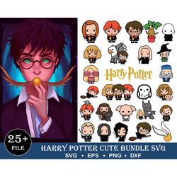 25 Harry Potter Cute Bundle Svg, Harry Potter Svg, Cute Harry Potter, Wizard Svg, Harry Potter Clipart, Harry Potter Vec