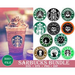 300 Starbucks Svg Bundle 1.0 Digital Dowload,Commercial Logo SVG, Starbucks Logo PNG, EPS, Dxf, Font Included, Custom St