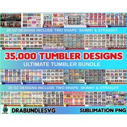 35000 Tumbler Designs Bundle PNG High Quality, Designs 20 oz sublimation, Bundle Design Template for Sublimation