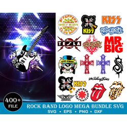 400 Rock Band Logo Bundle Svg, Rock Music Svg, Rock and Roll Bundle Svg, Rock Flames Svg, Cricut Cricut Cut Files, Silho