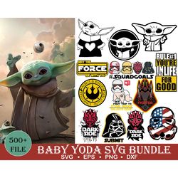 500 Baby Yoda svg, yoda svg, Stitch svg, yoda and stitch, baby yoda svg bundle, baby yoda coffee svg, baby yoda heart sv