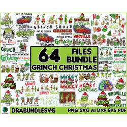 64 Grinchmas PNG Bundle, Merry Grinchmas Svg & Png, Christmas Movie, Funny Christmas Png, Grinchmas, Digital Instant Dow