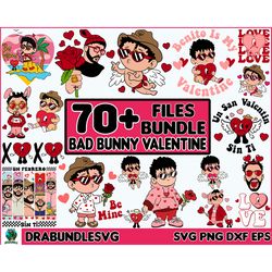 70 Valentine Bad Bunny SVG PNG Bundle, Bad Bunny Valentines Svg, Un San Valentin Sin Ti Svg Png, Valentines Benito Png,