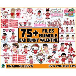 75 Valentine Bad Bunny Svg Png Bundle, Valentines Benito Png, Bad Bunny Valentines Png, Un San Valentin Sin Ti PNG, Digi