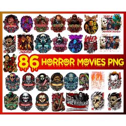 85 Halloween Horror Movies Characters Bundle PNG Printable, Png Files For Sublimation Designs Digital Download