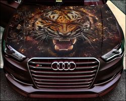 Vinyl Car Hood Wrap Full Color Graphics Decal Tiger Sticker 4