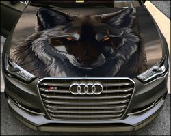 Vinyl Car Hood Wrap Full Color Graphics Decal Wolf Sticker