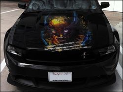 vinyl car hood wrap full color graphics decal wolverine sticker