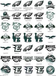 Collection NFL SPORTS PHILIDELPHIA EAGLES LOGO'S Embroidery Machine Designs