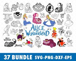 Disney Alice In Wonderland SVG Bundle Files for Cricut Silhouette, Disney Alice In Wonderland SVG