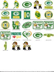 Collection NFL SPORTS GREEN BAY PACKERS LOGO'S Embroidery Machine Designs