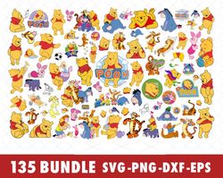 Disney Winnie the Pooh Bear SVG Bundle Files for Cricut, Silhouette, Disney Winnie the Pooh SVG