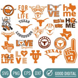 Texas Longhorns bundle Football Svg, Cricut, Cutting file, Vector, Clipart, NCAA SVG, Instant Download