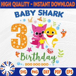 shark 3rd birthday svg, boy birthday shark svg dxf eps, boy third birthday clipart, three year old, baby,shark, 3rd