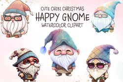 05 PNG Happy Gnome PNG Chibi Christmas Sublimation Design