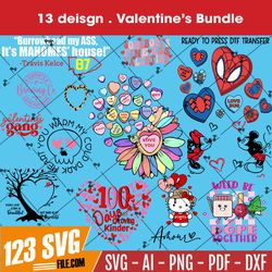 13 Designs Valentine Bundle Svg, Love Svg, Heart Svg