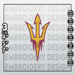Arizona State Sun Devils Embroidery Files, NCAA Logo Embroidery Designs, NCAA Sun Devils, Machine Embroidery Designs