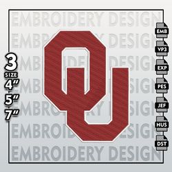 Oklahoma Sooners Embroidery Files, NCAA Logo Embroidery Designs, NCAA Sooners, Machine Embroidery Designs