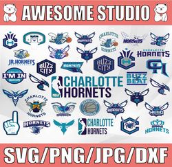 34 Files Charlotte Hornets svg, Charlotte svg, Hornets svg Logo for Silhouette, Sport Svg, NBAG Svg, Clipart