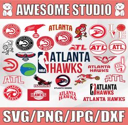 31 Files Atlanta Hawks, Cut File, Hawks, Atlanta svg, Hawks svg,  basketball svg, Sport Svg, NBAG Svg, Clipart