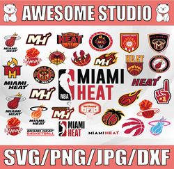 32 Files NBA Miami Heat SVG, Miami svg, NBA, Basketball svg ,Cut File, Cricut Cut File , Sport Svg, NBAG Svg, Clipart