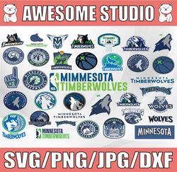 35 Files NBA Minnesota Timberwolves, Basketball svg, Silhouette Cut File, Sport Svg, NBAG Svg, Clipat
