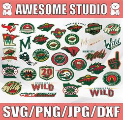 34 Files Minnesota Wild Bundle SVG, Minnesota svg, Wild svg, NHL svg, Sport Svg, Clipart