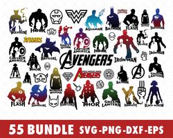 Marvel Superhero Avengers Superheroes SVG Bundle Files for Cricut, Silhouette, Marvel Superhero Avengers