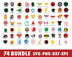 Marvel Superhero Icons Avengers Superheroes SVG Bundle Files for Cricut, Silhouette