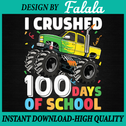100 Days of School Monster Truck 100th Day of School Boys Png, 100th Day Of School Png, Digital Download