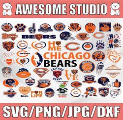 49 files chicago bears, chicago bears svg, chicago bears clipart, chicago bea, nfl team svg, sport svg, nfl svg, clipart