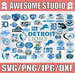 45 Files Detroit Lions, Detroit Lions svg, Detroit Lions clipart, Detroit Lio, NFL team svg, Sport Svg, NFL Svg, Clipart